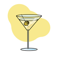 a glass of martini