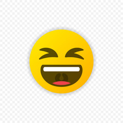 Laughing emoticon. Laughing emoji icon isolated. Vector EPS 10