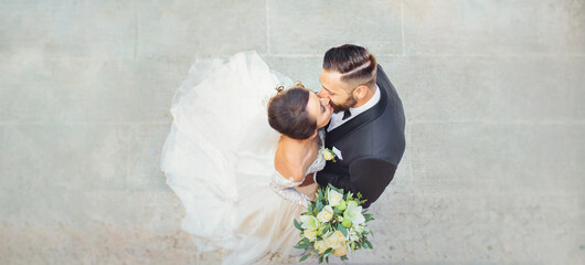 beautiful wedding couple kissing. marriage event.