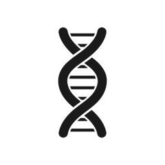 DNA vector icon. DNA black flat symbol isolated on white background. Vector illustration EPS 10