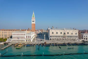 Foto auf Acrylglas Aerial view of St Mark's square and Doge's Palace, Venice, Veneto, Italy, Europe. © Peter