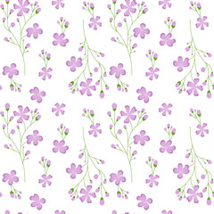 Obraz na płótnie Canvas Lavender vector flowers Floral pattern on white background For printing on fabric