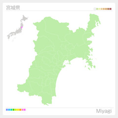 宮城県の地図・Miyagi Map