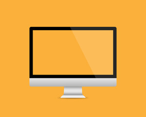 Computer display isolated on orange background. Vector illustration EPS 10