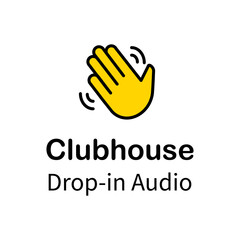 Fototapeta premium Hand icon for invite in Clubhouse social network. Clubhouse invite symbol isolated on white background. Vector EPS 10