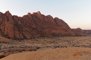 Mountain in Spitzkoppe, Namibia, with the sky in the background
