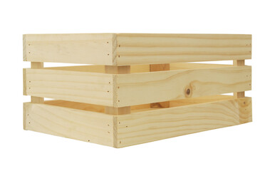 Wooden box isolated on white background	