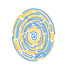 Ukrainian blue and yellow colored fingerprint