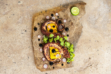 Octopus Fine dining - obrazy, fototapety, plakaty