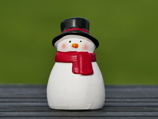 snowman on a wooden table