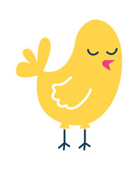 Cute chicken Childish Cartoon Animal. Vector illustration