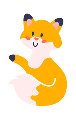 Cute Fox Animal Childish Design. Vector illustration