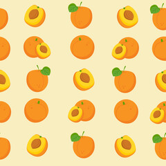 seamless apricot patterns. Fruits