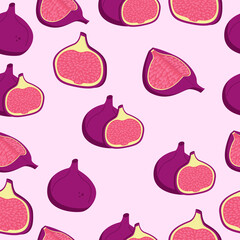  seamless fig patterns. Fruit
