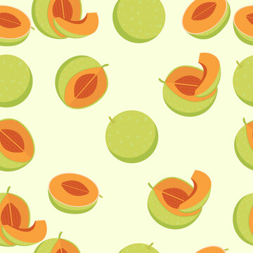 seamless melon patterns. Fruits