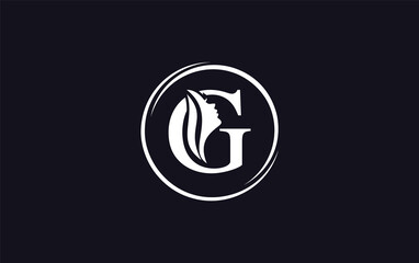 Purple beauty spa and hair logo and symbol design with the letter and alphabet G