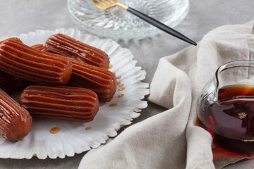 Tulumba Dessert served with sirup