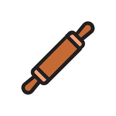 Rolling Pin , Bakery filled outline icon.