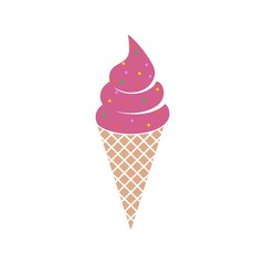 Color waffle ice cream icon isolated on white