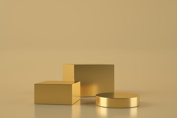 Background 3d render scene with podium, minimal product display mock up scene and geometric shape object. 3d render