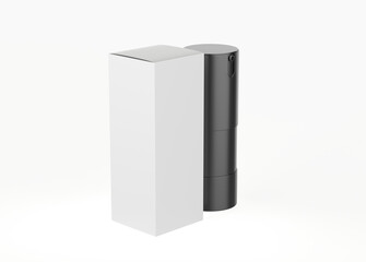 15ml Frosted Glass Airless Bottle Mockup isolated on white background. 3d illustration