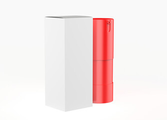 Naklejka premium 15ml Frosted Glass Airless Bottle Mockup isolated on white background. 3d illustration