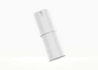15ml Frosted Glass Airless Bottle Mockup isolated on white background. 3d illustration