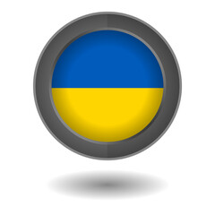 ukraine flag button dark vector graphic