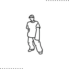 oversize fashion, trend look for men, vector isolated on white