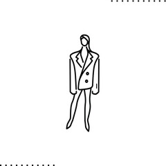 oversize fashion, trend look with a blazer, vector isolated on white