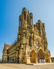 Reims Cathedral in in the Champagne region of France