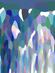 abstract pattern of irregular shapes that melt and blur into each other in different shades of blue