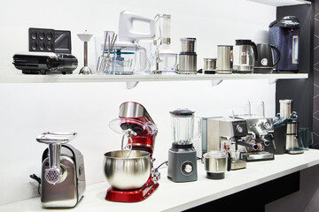 Home appliances in a store