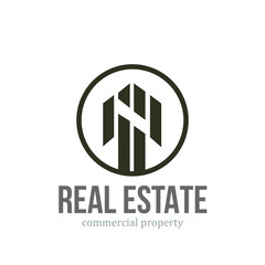real estate services letter N logo design