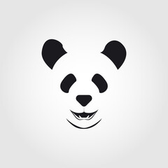 smiling panda logo design vector illustration