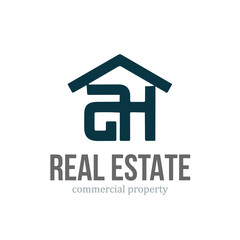 Letter HG real estate logo design