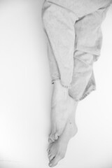 Naklejka premium Black and white photo of body parts, Details of body beautiful girl