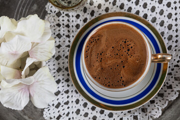 Tulumba Dessert served with Turkish coffee