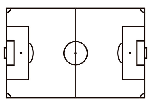 recommend clip art: Campo de fútbol de trazo negro para organización.