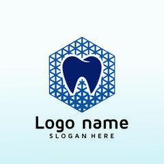 dental logo with a honeycomb or beehive pattern