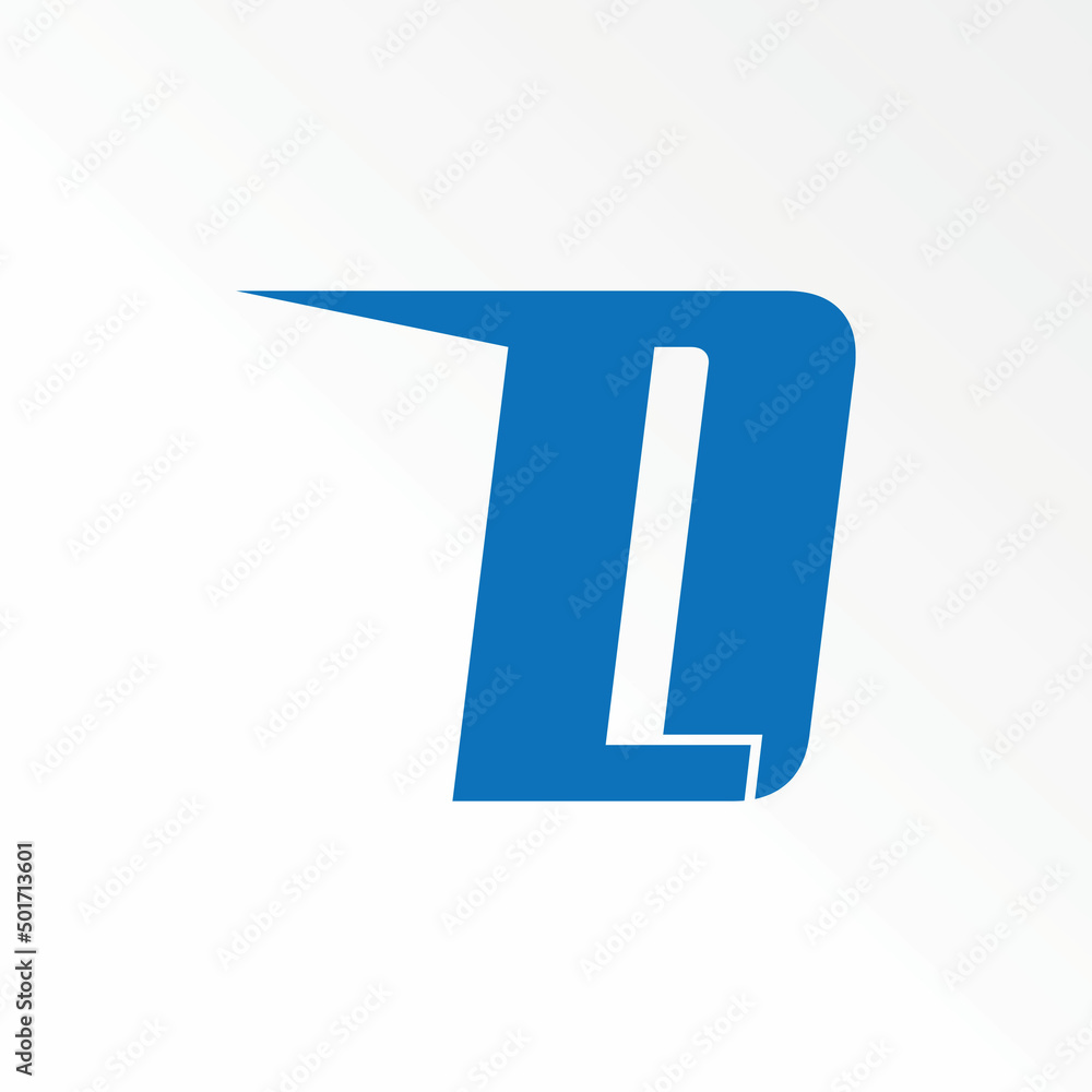 Poster unique simple letter or word d or ld sans serif font with speed image graphic icon logo design abstr
