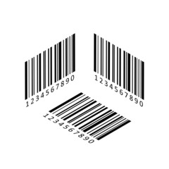 Bar code icon set in isometric style. Bar code symbols isolated on white background. Vector EPS 10