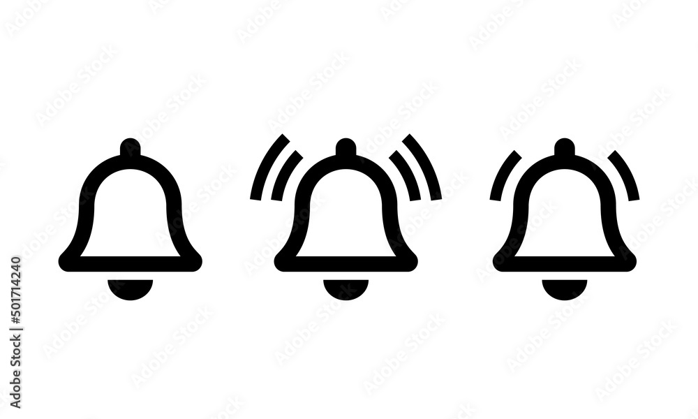 Poster bells vector icons set. bell notification symbol in simple style isolated. vector illustration eps 1