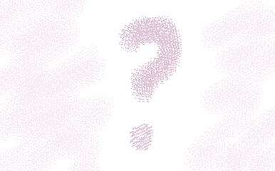 light pink question mark on white background