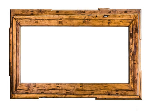 Vieux cadre en bois de récupération  tendance vintage 