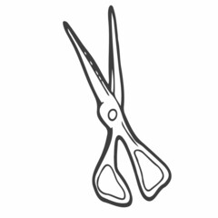 Doodle style scissors illustration. scissors, vector sketch illustration