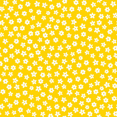 Yellow Flower Pattern - Vector Background 