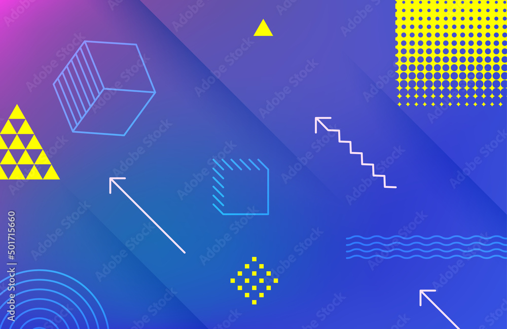 Poster abstract geometric memphis style vector background