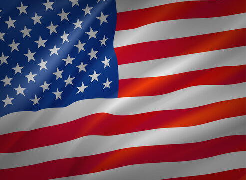 Flag of United States of America. 3d vector background