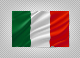 Flag of Italy. 3d vector object isolated on transparent background